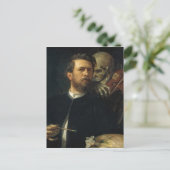 Arnold Böcklin - Zelfportret met de dood Briefkaart (Staand voorkant)