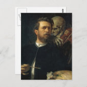 Arnold Böcklin - Zelfportret met de dood Briefkaart (Voorkant / Achterkant)