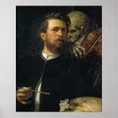 Arnold Böcklin - Zelfportret met de dood Poster (Voorkant)