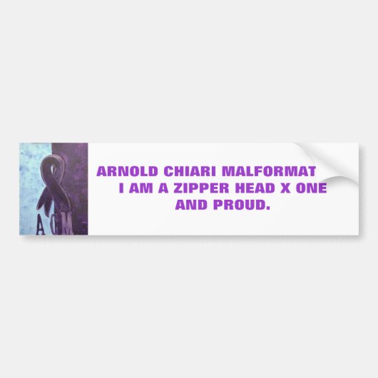 ARNOLD CHAIRI MALFORMATION.I AM A ZIP... BUMPERSTICKER (Voorkant)