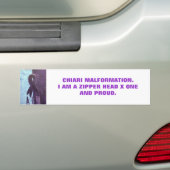 ARNOLD CHAIRI MALFORMATION.I AM A ZIP... BUMPERSTICKER (Op auto)