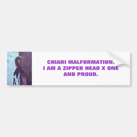 ARNOLD CHAIRI MALFORMATION.I AM A ZIP... BUMPERSTICKER (Voorkant)
