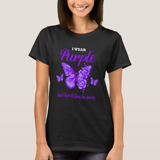 Arnold Chiari Malformation Awareness I Draag Paars T-shirt (Voorkant)