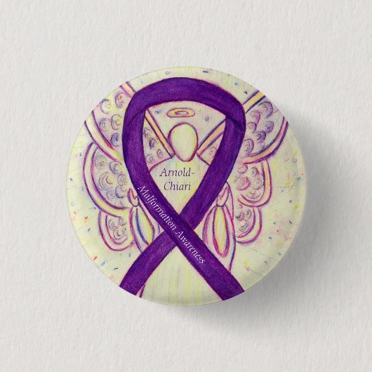 Arnold-Chiari Malformation Awareness Ribbon Pin Ronde Button 3,2 Cm (Voorkant)