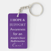 Arnold-Chiari Malformation Ribbon Angel Sleutelhan Sleutelhanger (achterkant)