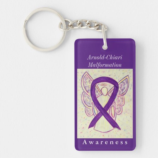Arnold-Chiari Malformation Ribbon Angel Sleutelhan Sleutelhanger (Voorkant)