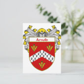 Arnold Coat of Arms/Family Crest (Mantled) Briefkaart (Staand voorkant)