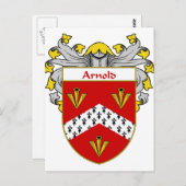 Arnold Coat of Arms/Family Crest (Mantled) Briefkaart (Voorkant / Achterkant)