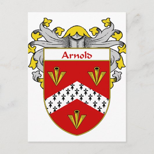 Arnold Coat of Arms/Family Crest (Mantled) Briefkaart (Voorkant)