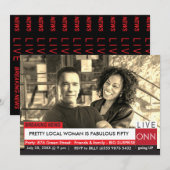 Arnold Schwarzenegger 50th Birthday Funny TV News Kaart (Voorkant / Achterkant)