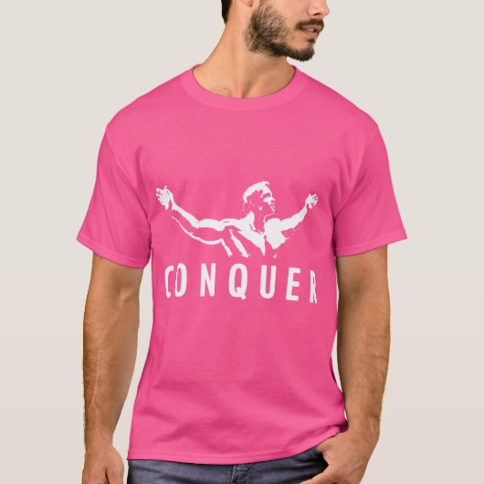 Arnold Schwarzenegger Conquer gift T-shirt (Voorkant)