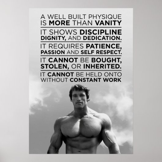 Arnold Schwarzenegger Motivatie Spreuk Poster (Voorkant)