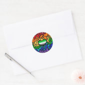 Aro Hart 8-streep Regenboog Pride Kriebels Ronde Sticker (Envelop)