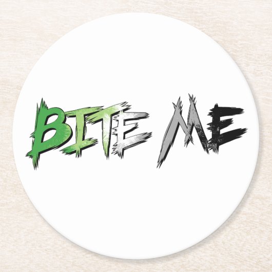 Aro Pride Bite Me Ronde Kartonnen Onderzetter (Voorkant)