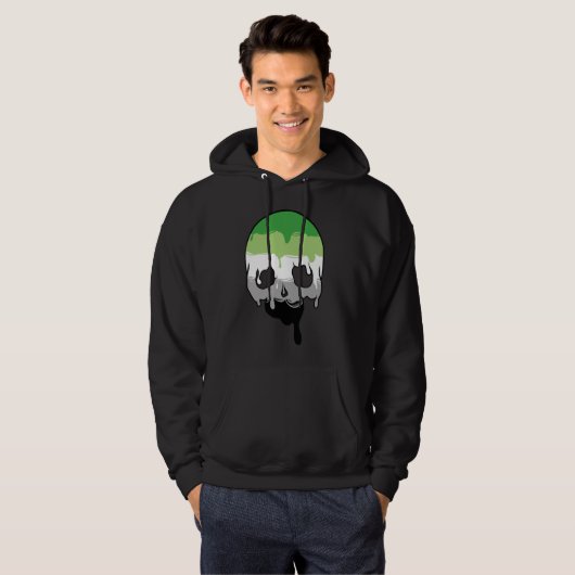 Aro Pride Dripping Skull Hoodie (Voorkant volledig)