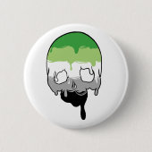 Aro Pride Dripping Skull Ronde Button 5,7 Cm (Voorkant)