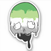 Aro Pride Dripping Skull Sticker (Voorkant)