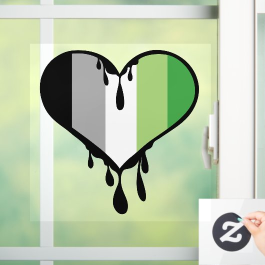 Aro Pride Druipend Hart Raamsticker (Huis)
