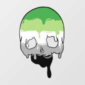 Aro Pride druipende schedel Raamsticker (Vel)