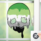 Aro Pride druipende schedel Raamsticker (Huis)
