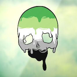 Aro Pride druipende schedel Raamsticker