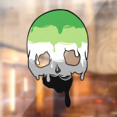 Aro Pride druipende schedel Raamsticker (Vel 2)