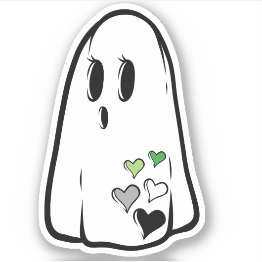 Aro Pride Ghost Sticker (Voorkant)