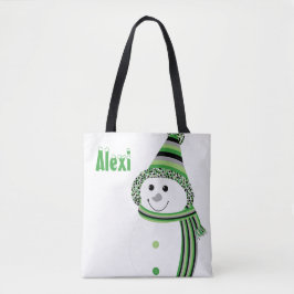 Aro Pride Snowman Snowperson Green Grey Black Tote Bag