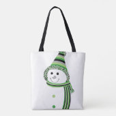 Aro Pride Snowman Snowperson Green Grey Black Tote Bag (Achterkant)