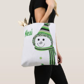 Aro Pride Snowman Snowperson Green Grey Black Tote Bag (Dichtbij)