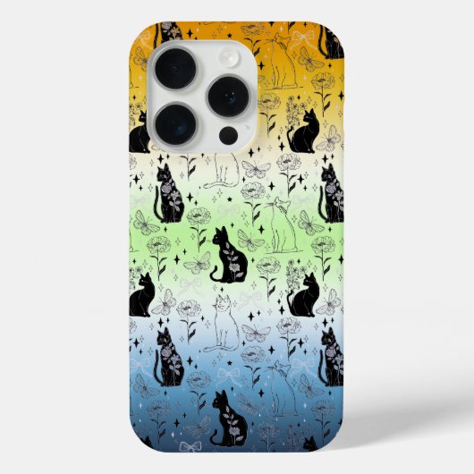 AroAce Agender Pride Black Cat - Mystieke Heks Case-Mate iPhone Case (Achterkant)