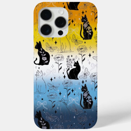 AroAce Agender Pride Black Cat - Mystieke Heks Case-Mate iPhone Case (Achterkant)