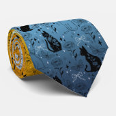 AroAce Agender Pride Black Cat - Mystieke Heks Stropdas (Opgerold)