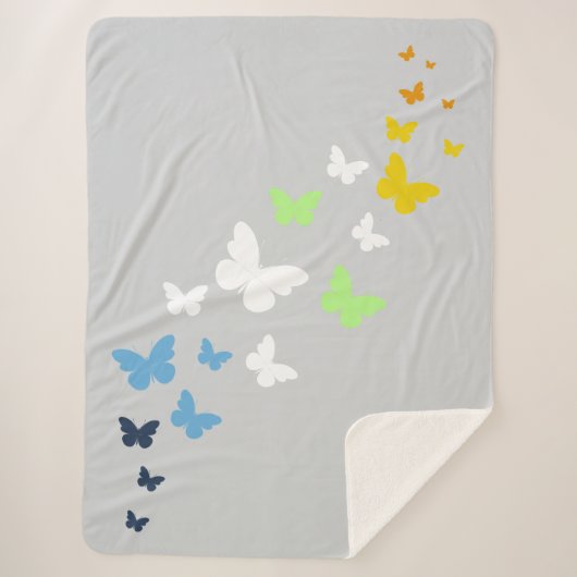AroAce Agender Pride Butterfly Trail Sherpa Deken (Voorkant)