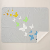 AroAce Agender Pride Butterfly Trail Sherpa Deken (Voorkant (horizontaal))
