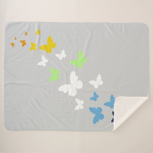 AroAce Agender Pride Butterfly Trail Sherpa Deken (Voorkant (horizontaal))