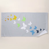 AroAce Agender Pride Butterfly Trail Strandlaken (Voorkant)