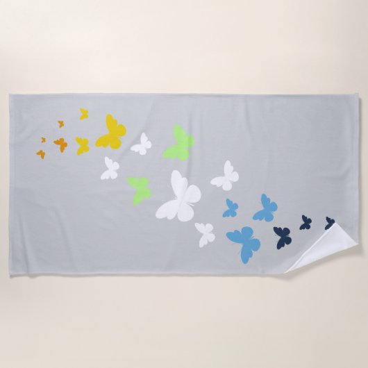 AroAce Agender Pride Butterfly Trail Strandlaken (Voorkant)