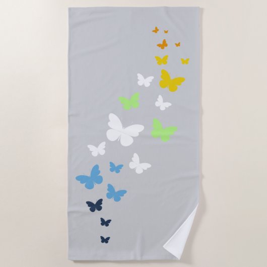 AroAce Agender Pride Butterfly Trail Strandlaken (Voorkant)