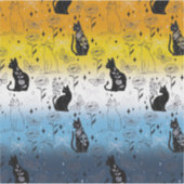 AroAce Agender Pride Zwarte Kat - Mystieke Hekseri Sticker (Voorkant)