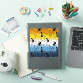 AroAce Agender Pride Zwarte Kat - Mystieke Hekseri Sticker (iPad Cover)