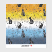 AroAce Agender Pride Zwarte Kat - Mystieke Hekseri Sticker (Vel)