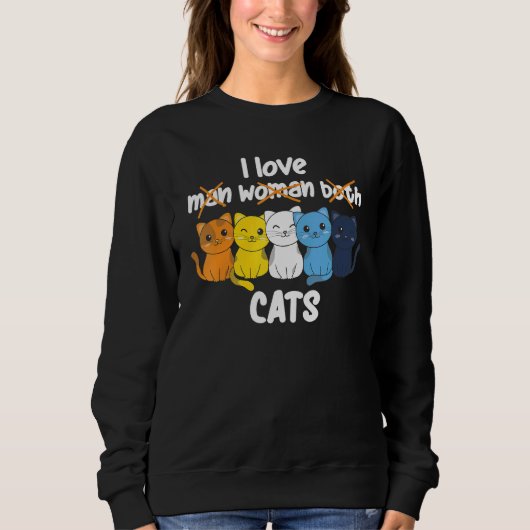 Aroace Flag Pride LGBTQ Cats cute Aroace Cat Trui (Voorkant)