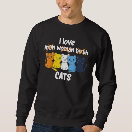 Aroace Flag Pride LGBTQ Cats cute Aroace Cat Trui (Voorkant)
