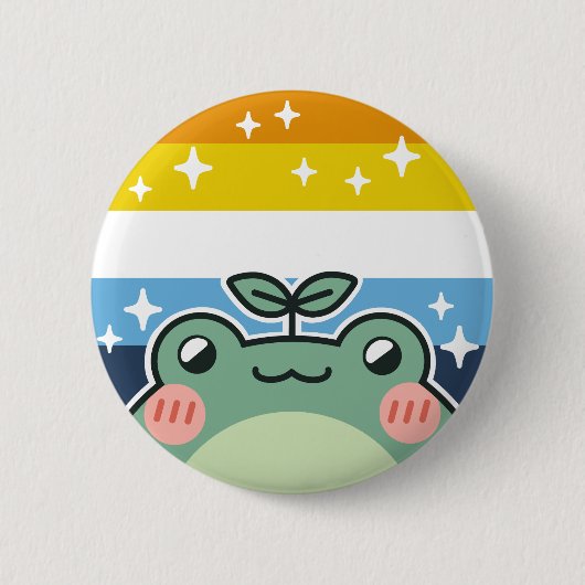 AroAce LGBT Pride Vlag Kikker Ronde Button 5,7 Cm (Voorkant)