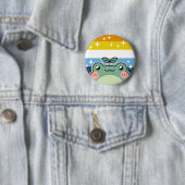 AroAce LGBT Pride Vlag Kikker Ronde Button 5,7 Cm (In situ)