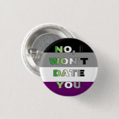 Aroace "Nee, ik ga je niet daten" Ronde Button 3,2 Cm (Voorkant /achterkant)
