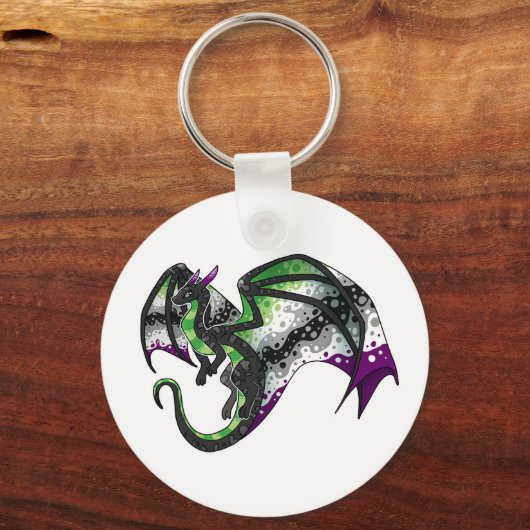 AroAce Pride Dragon Sleutelhanger (Voorkant)
