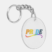 AroAce Pride - Regenboog Swoosh Sleutelhanger (Voorkant Links)