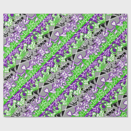 Aroace Radioactive Pride Flag Squiggles Cadeaupapier